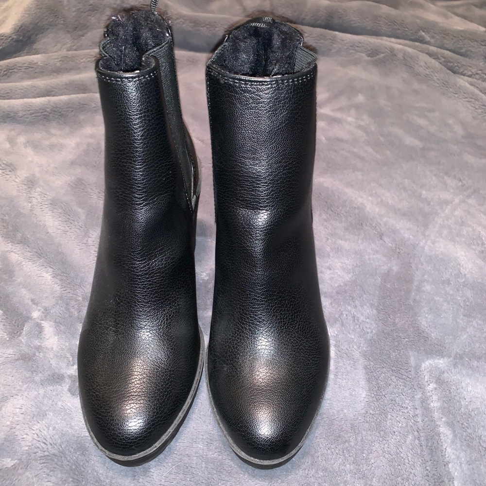 Faux leather booties